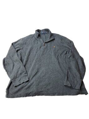 Polo Ralph Lauren  Sweater Mens XL X Large  Gray Estate Rib Pullover Zip Up